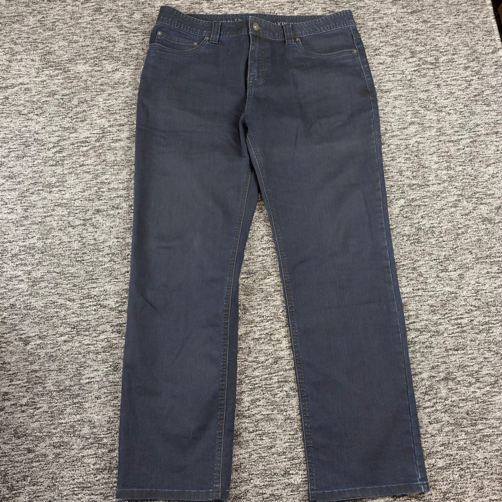 Prana Bridger Jeans Mens 36x29 Dark Blue Slim Fit Stretch Organic Cotton Denim